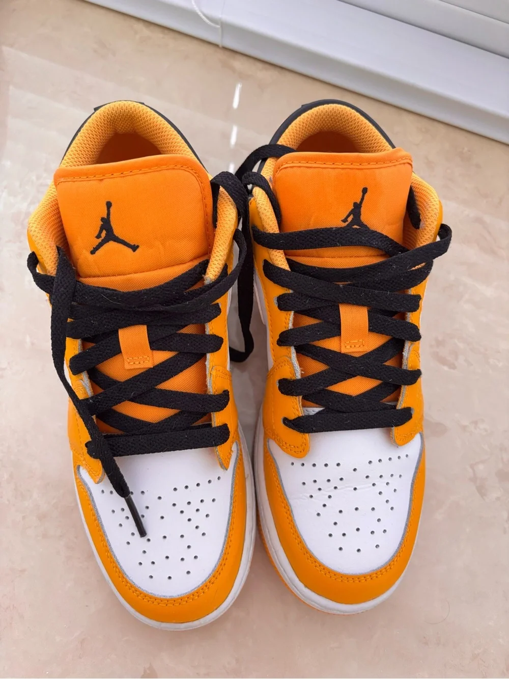 Jordan Kids Orange, White & Black Low-Top Sneakers